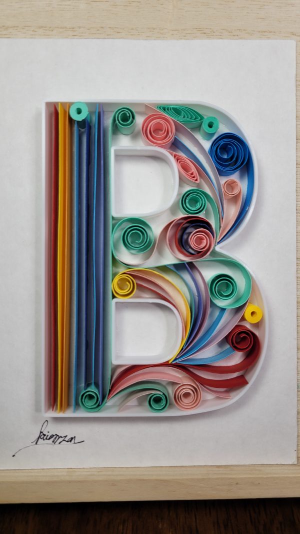 Letter B (8x6), Paper Letter, Birthday, Wedding, Work Anniversary, Nursery Decor Gift- Wall Hanging paper quilling - Image 6