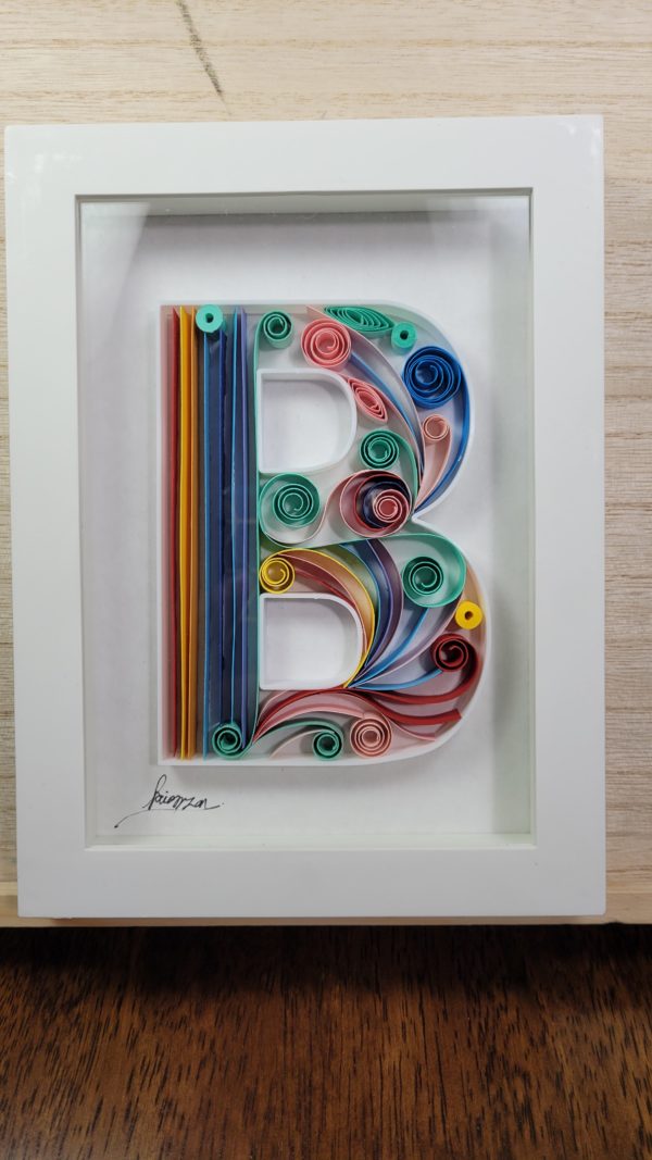 Letter B (8x6), Paper Letter, Birthday, Wedding, Work Anniversary, Nursery Decor Gift- Wall Hanging paper quilling