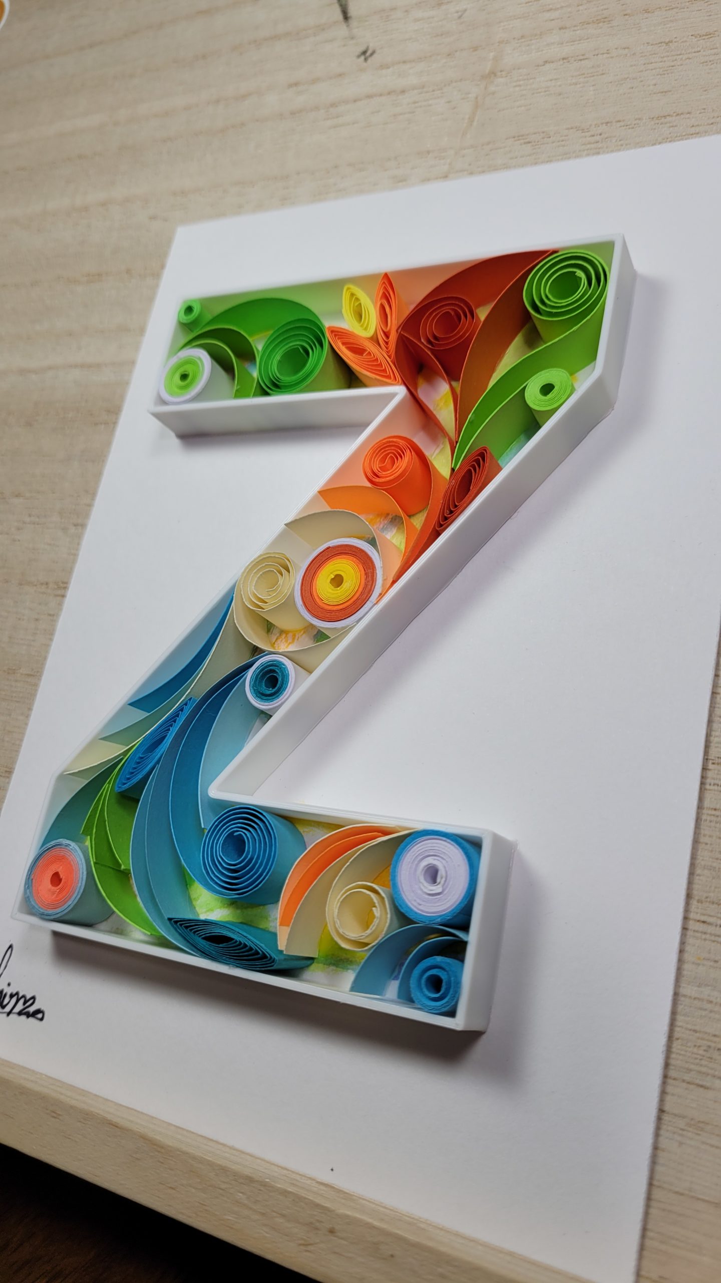 Z – Quilled wall paper art – Letter Z – Quilling paper art ...