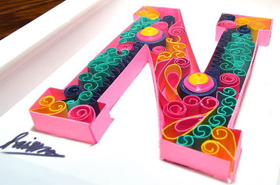 paper quilling letter n