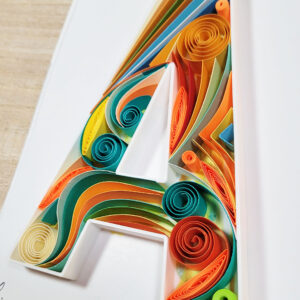 Letter A (8x6), Paper Letter, Birthday, Wedding, Work Anniversary, Nursery Decor Gift- Wall Hanging paper quilling