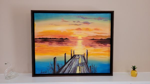 Original Landscape Acrylic Painting on Canvas, Abstract Sunset Painting, Custom Art Decor, Living room Wall Decor, Nature Scenery Wall Art