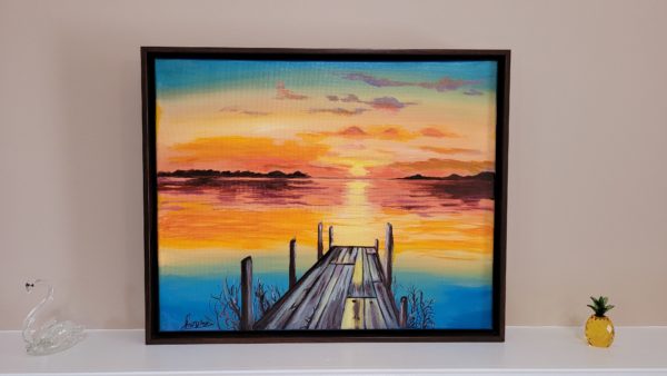 Original Landscape Acrylic Painting on Canvas, Abstract Sunset Painting, Custom Art Decor, Living room Wall Decor, Nature Scenery Wall Art
