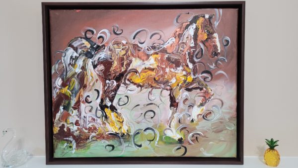Colorful Horse Painting Original Painting On Canvas, Horse Framed Wall Art Decor, Textured Horse Painting, Animal Painting